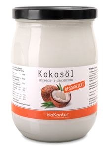 Kokosöl mild 1000 ml I schonend gepresst I geschmacks- und geruchsneutral im Glas I Kokosöl desodoriert von bioKontor