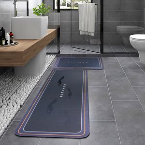 Zweierpack Super Absorbent Floor Mat, Microfibre Bath Mats for Bathroom, rutschfest Waschbar Badvorleger, für Bad und Küche(40*60cm/40*120cm, Blau)