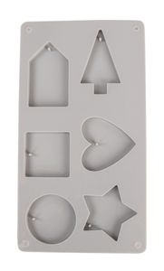 Rayher Silikon Gießform Silikon-Gießform Deko-Formen, 14,5x26x1cm, 6 Formen, Box 1Stück