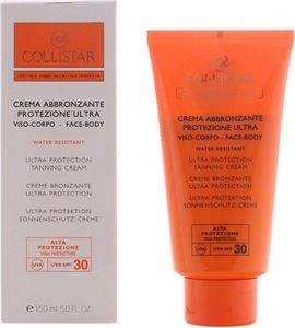 Collistar Ultra Protection Tanning Cream SPF30, Krem z filtrem przeciwsłonecznym, Twarz i ciało, Tubka, Przeciwstarzeniowy, Przeciw wągrom, Nawilżający, Odżywiający, 150 ml, Dorośli