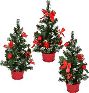 Drzewka ozdobione na czerwono 25 cm, 3 szt.