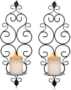 2 Stück Kerzenhalter Wand  Metall Teelichthalter Kreative Deko, Kerzenständer