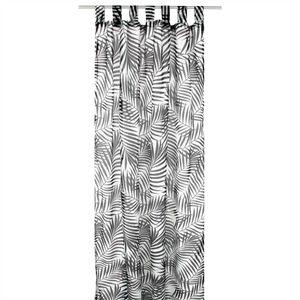 Gardine Voile mit Schlaufen, Schlaufenschal Dekoschal (Black&White) in der Größe: 140x245cm