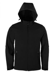 Herren Jacke MenŽs Hooded Soft-Shell Jacket - Farbe: Black - Größe: L