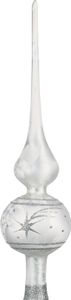 Weihnachtsbaumspitze Groß 35cm in Ice Weiss Silber Komet