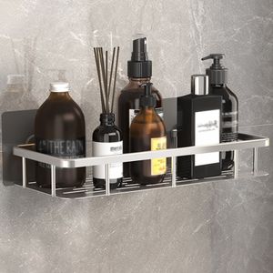 Edelstahl Duschregal Ohne Bohren Duschablage Shower Shelf Selbstklebend Duschkorb für Dusche Badezimmer Küche （Silber）