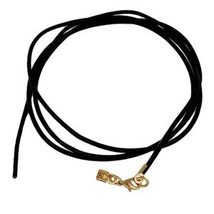 Lederband Kette Collier Halskette Schwarz Karabinerverschluss Goldfarben 1m Lang Kürzbar