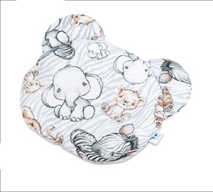 Pepi Kopfkissen aus Musselin Teddybär Musselinkissen Kuschelkissen für Babys Kleinkinder 100% Baumwolle Kinderkopfkissen - Safari