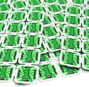 CombiCraft Eventchips bzw. Brechbare Wertmarken mit grünem Aufdruck -1000 Stück