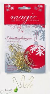 Kugelaufhänger für Christbaumkugeln, 50 Stück, Farbe:gold