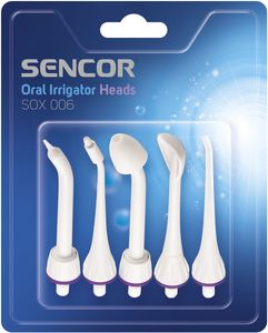 SENCOR SOX 6 Náhradní hlavice pro ústní sprchu, kompatibilní s ústní sprchou SENCOR SOI 1x, vhodný pro čištění nosní dutiny od prachu, pylu atd.