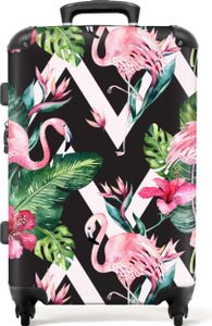 NoBoringSuitcases.com® Großer Koffer - Flamingo - Blumen - Rosa - Schwarz und weiß - Frauen - Kombinationsschloss TSA - Hartschalen Trolley 4 Rollen - 72 liter - Reisekoffer - 66 cmKoffer Mittelgroß 67x43x25 cm, 72L, NoBoringSuitcases.com® Großer Koffer - Flamingo - Blumen - Rosa - Schwarz und weiß - Frauen - Kombinationsschloss TSA - Hartschalen Trolley 4 Rollen - 72 liter - Reisekoffer - 66 cmKoffer Mittelgroß 67x43x25 cm, 72L,