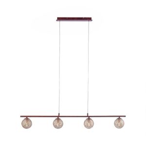 Selltec LED Pendelleuchte Greta Landhaus rustikal, braun/gold, Kugel Wohnzimmer, Esszimmer, Küche 11588048