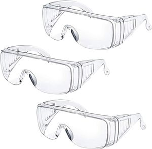 3 pcs Schutzbrille Arbeitsbrille für Brillenträger mit Seitenschutz