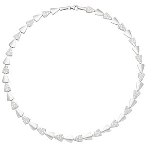 JOBO Collier Halskette 925 Sterling Silber gehämmert 45 cm Kette Silberkette