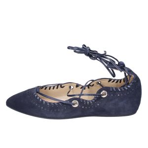 CAFè NOIR MED507 Ballerinas Damen Wildleder Blau BF402 - Größe: 36