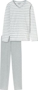 Schiesser schlafanzug schlafmode bequem Casual Essentials silbergrau-mel. 38