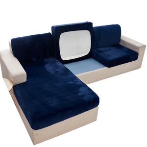 1 Set Sofa Deckel Weiche Elastizität Plüsch Anti-Fade Couch Protector für Zuhause-Dunkelblau 6