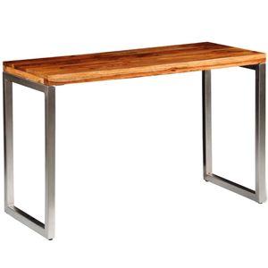 vidaXL Jedálenský stôl kancelársky stôl z masívneho dreva palisandru s oceľovými nohami
