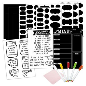 INF Kühlschrankmagnet-Set, transparente Tafelaufkleber, Magnetaufkleber Schwarz