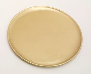 Kerzenteller, Dekoteller Messing Gold matt satiniert Ø 21 cm ideal für Kerzen, Taufkerzen, Hochzeitskerzen