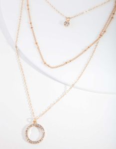 Lovisa - Gold Diamante Kreis Halskette