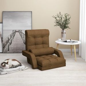 Schönes® Premium Möbel Bodenstuhl Klappbar mit Schlaffunktion Braun Stoff Farbe:Braun - Wundervoll zeitlosen Design