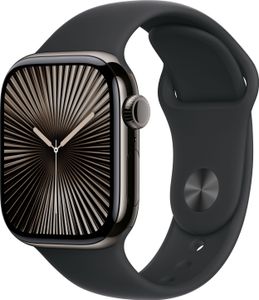Apple Watch Series 10 GPS+ Cellular 42mm Slate Titanium Case with Black Sport Band