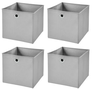 4 Stück Hellgrau Faltbox 28 x 28 x 28 cm  Aufbewahrungsbox faltbar ( Grau )