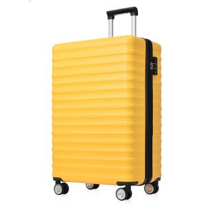 Merax Trolley ABS, cestovní kufr s TSA zámkem a 360° univerzálními kolečky, M 56cm žlutý
