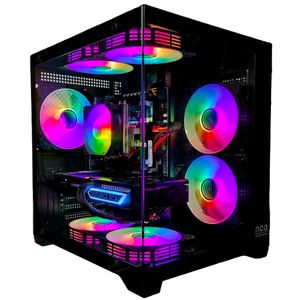 Gaming PC PHANTOM BLACK | NVIDIA RTX 4060 | 32GB RAM 500GB SSD | Intel XEON 10 Kerner | RGB Lüfter mit Fernbedienung | Luftkühlung | WLAN 5 | Win 11