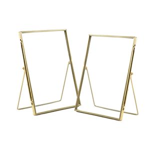 Nicola Spring Stehende Metallfoto-Frames - Freistehende Metallic Table Desk-Bildanzeige - 6 "x 8" - Gold - Pack von 2