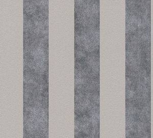 A.S. Création Streifentapete Trendwall gestreifte Tapete Vliestapete schwarz grau beige 10,05 m x 0,53 m