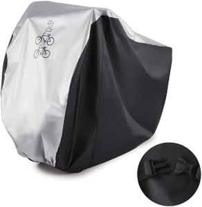Fahrradabdeckung für 2 Fahrräder Nylon Wasserdichte Fahrradabdeckung Doppel 2 Fahrrad Fahrrad Roller Regen- und Staubbeständiger UV-Schutz Ideal für Mountain Road-, Elektro- und Cruiser-Fahrräder