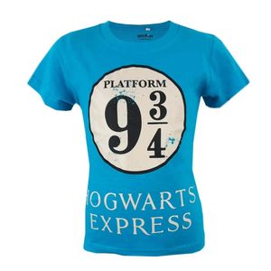 Harry Potter Hogwarts Express T-Shirt Blau Weiß - Größe 116 bis 152 cm – Hellblau / 116