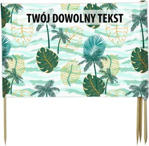 PARAWAN PLAŻOWY Palmy i fale z indywidualnym napisem 3 PANELE 62.3