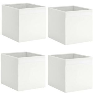 4x Dröna Set Ikea weiß Box für Regal Kallax Aufbewahrung Kiste 33x38x33