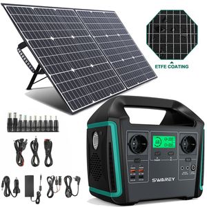 SWAREY S1000 Přenosná 1000W (špičkový výkon 1500W) napájecí stanice Napájecí stanice 725,76Wh/201600mAh Solární generátor Solární power banka se 100W solárními panely Solární systémy Solární nabíječka Solární článek Solární box Nabíječka baterií Powerbank Type-C/USB pro nouzové napájení / kempování / nouzové situace / cestování / KPAP / karavany / domácnost