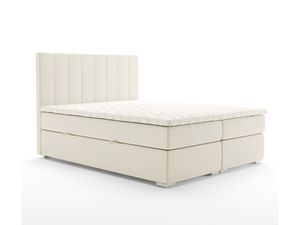 MOB, Manželská posteľ Boxspring 160 cm - Pugno (smotanová) (s úložným priestorom)