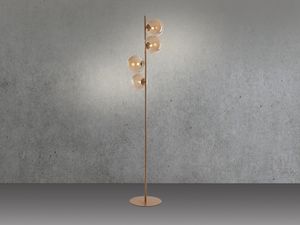 Mehrflammige LED Stehleuchte Kugellampe Rauchglas - fürs Wohnzimmer 160cm hoch