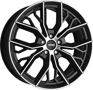 ALUFELGE MOMO Massimo 8x18 5x108 ET 42 MATT BLACK POLISHED ALUFELGE MOMO Massimo 8x18 5x108 ET 42 MATT BLACK POLISHED