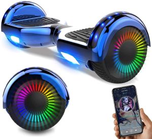 GeekMe 6.5 Zoll Hoverboard Elektro Scooter Self-Balance Board - Bluetooth Lautsprecher-Hoverboard kinder mit blinkendes LED-Lichtrad,Geschenk für Kinder Erwachsene