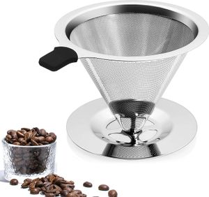 Edelstahl Kaffeefilter Wiederverwendbar, Permanenter Kaffee filter Edelstahl mit abnehmbarem Ständer, Papierloser Kaffeefilter zur Herstellung von manuellem Kaffee, Dauerfilter Kaffeefilter