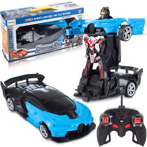 Malplay Robot Transformation Car 2 w 1 Samochód + Robot ze zdalnie sterowanym pojazdem do zabawy Samochód Rc dla dzieci od 6 lat