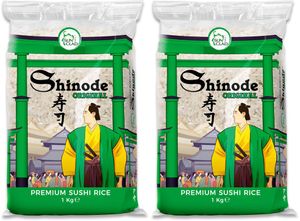 Doppelpack SUN CLAD Shinode Sushi Reis (2x 1kg) | Sushireis | Sushi Rice