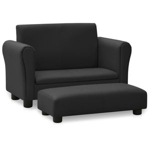 Multifunktionale- Kindersofa Kindersessel Kindercouch Sofa Sessel,Stilvoll vom Hersteller,Relaxsofa mit Hocker Schwarz Kunstleder 72,5 x 38,5 x 46 cm 🦝2189