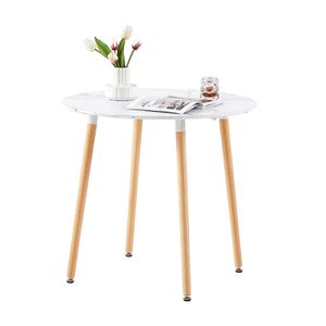 HJ WeDoo Esstisch Klein, Runder Küchentisch, Büro Konferenztisch, Skandinavisch-Design, Modern Kaffeetisch, 80 x 73 cm (Ø x H), Marmor