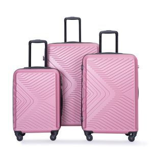 Travelhouse Trolleyset Bali, 4 Rollen, (Komplett Set, 3 tlg., 3-er Koffer Set), Inneinader stapelbar. Standfüße mit Hängefunktion M&L Pink