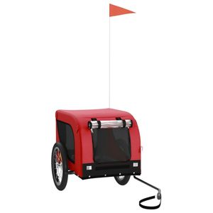 vidaXL Fahrradanhänger Hunde Rot und Schwarz Oxford-Gewebe & Eisen vidaXL Fahrradanhänger Hunde Rot und Schwarz Oxford-Gewebe & Eisen