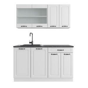 Vicco Single kitchen R-Line, 140 cm without worktop, White country / white